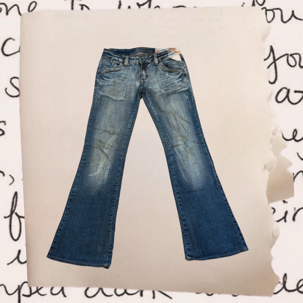 Vintage Japanese Streetbrand Acid Light Wash Bootcut Jeans